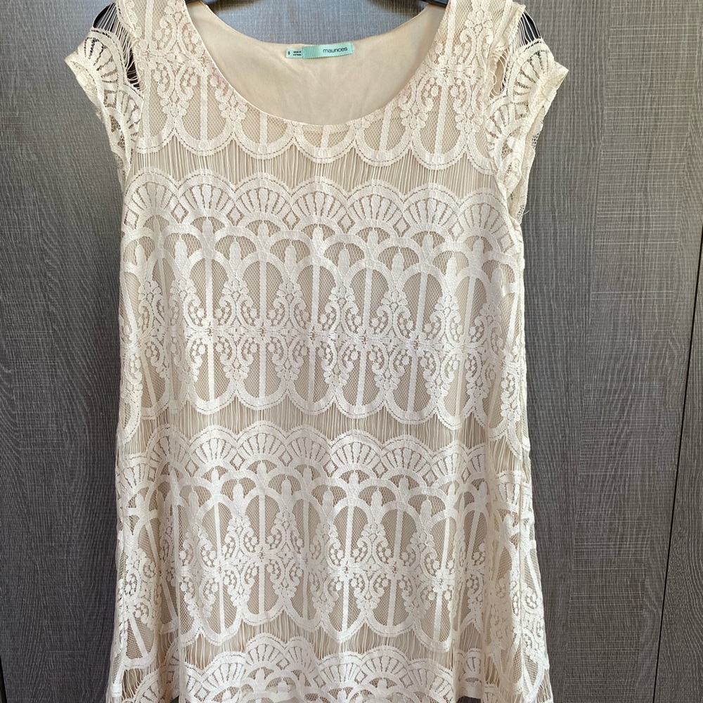 Maurices Cream Crochet Dress